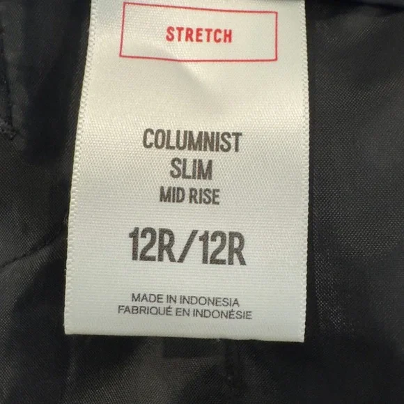 Express Columnist Slim Mid Rise Stretch Pants Size 12 Gray Stripes Work Trousers - Picture 7 of 10